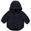 GX561B: Baby Navy Quilted Hooded Jacket (0-3 years)